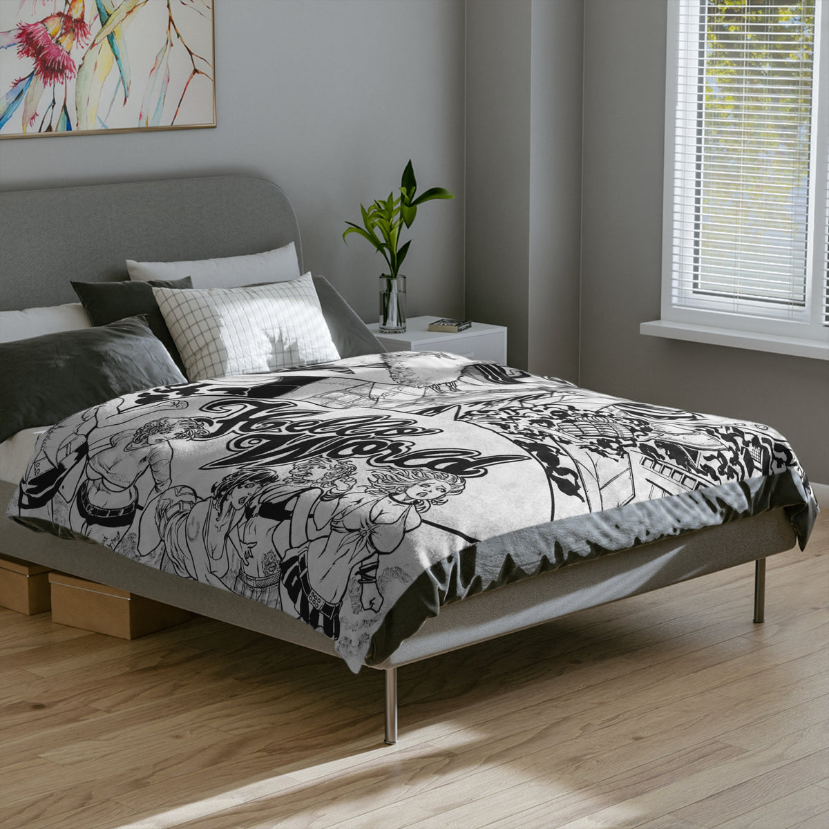 Andre Pinheiro ‘Hello World’ Velveteen Microfiber Blanket