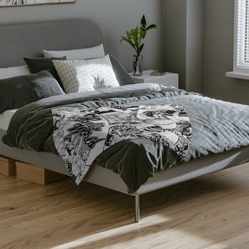 Andre Pinheiro ‘Hello World’ Velveteen Microfiber Blanket