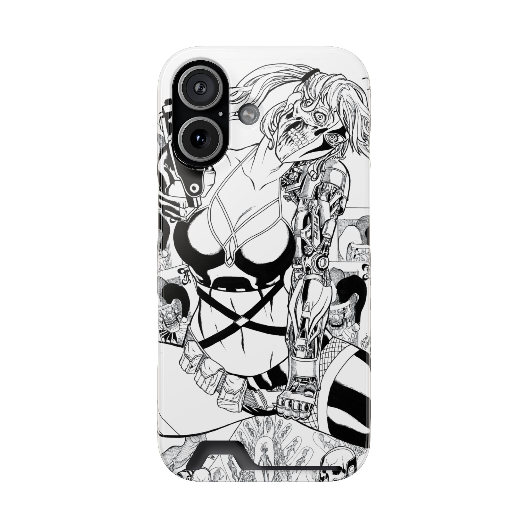 Andre Pinheiro 'Gotcha Bitch' iPhone 17 Card Holder Phone Case