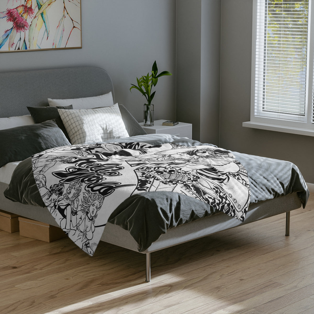 Andre Pinheiro ‘Hello World’ Velveteen Microfiber Blanket