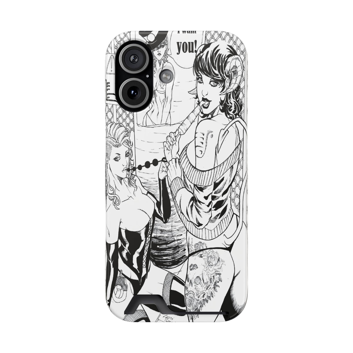 Andre Pinheiro 'Bad Gurlz' iPhone 17 Card Holder Phone Case