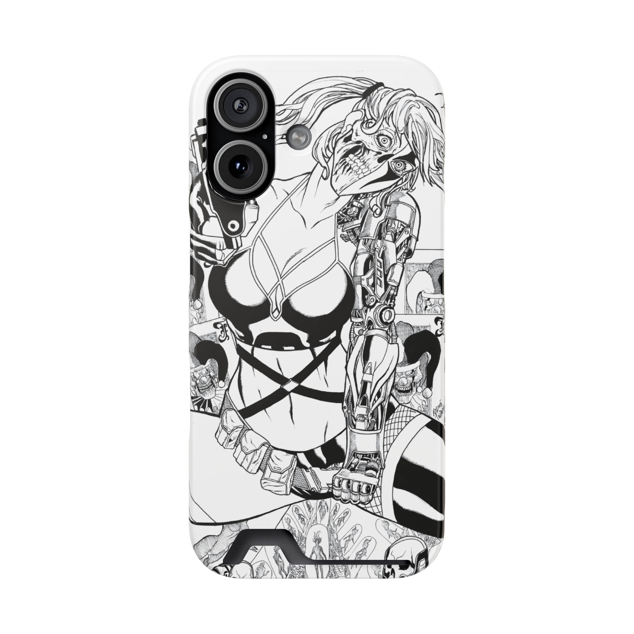 Andre Pinheiro 'Gotcha Bitch' iPhone 17 Card Holder Phone Case