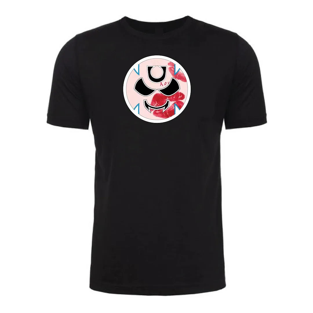 Black Gutter Brudderz T-shirt featuring the Monster Kissy Face logo.
