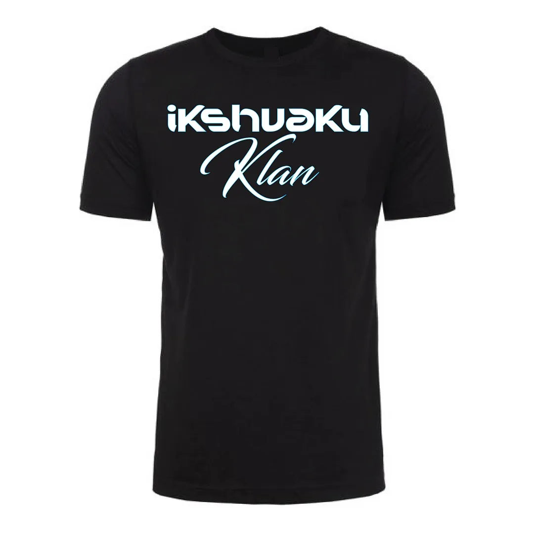 Front view of a black Gutter Brudderz T-shirt featuring ‘The Solar Kings’ graphic with the text ‘ikshvaku klan.