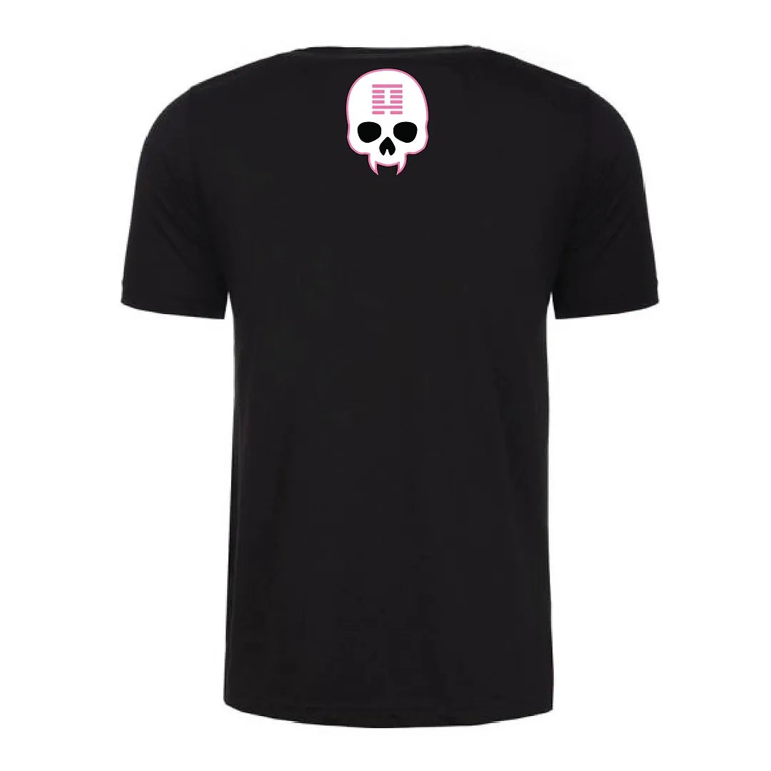 Back view of a black Gutter Brudderz T-shirt featuring the Vlad logo.